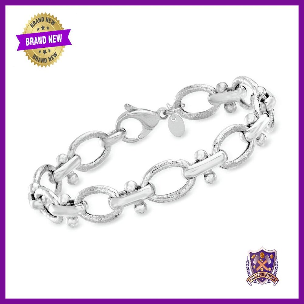 Sterling Silver Italian Link Bracelet 725 Inch Lobster Clasp